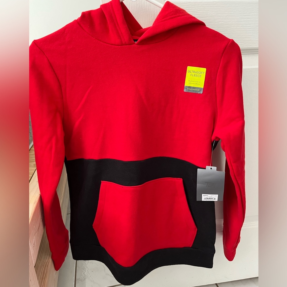 Red/Black Boys fleece hoodie
